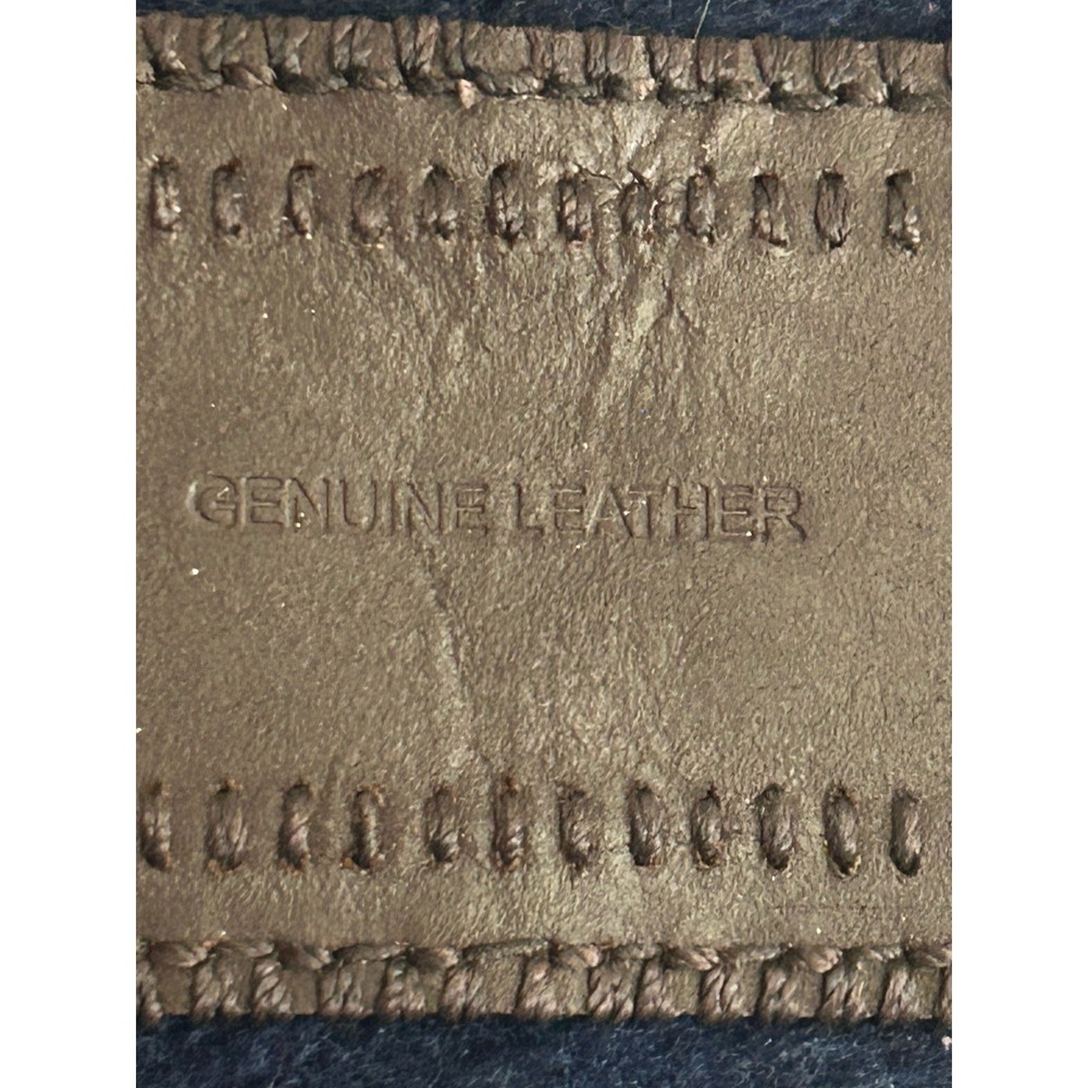 Vintage Lauren Ralph Lauren Wide Suede Brown Boho Statement Belt Stitching - Picture 8 of 8